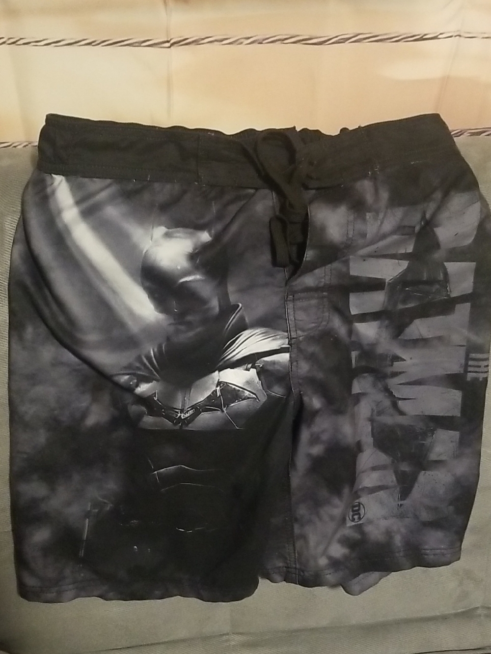 MAD Engine Black & Gray Batman Graphic Swim Board Shorts